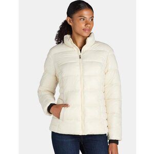 Women's Time And Tru Puffer Jacket - Almond - Size Small